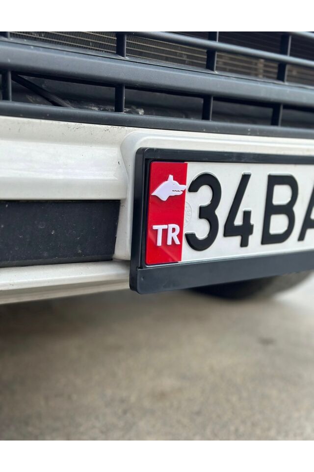 Kurt başı Pleksi Plaka Tr 2 Adet (Kırmızı Beyaz)