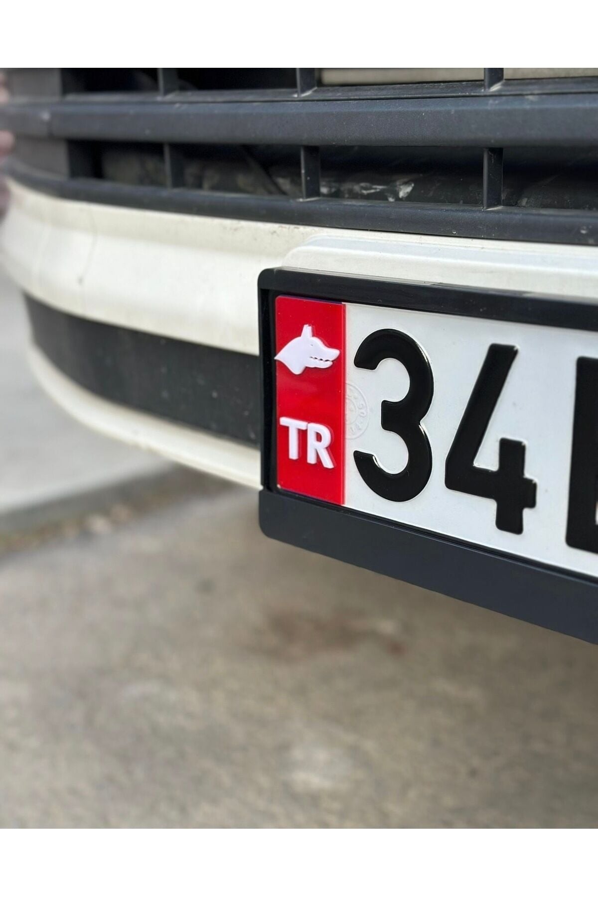 Kurt başı Pleksi Plaka Tr 2 Adet (Kırmızı Beyaz)