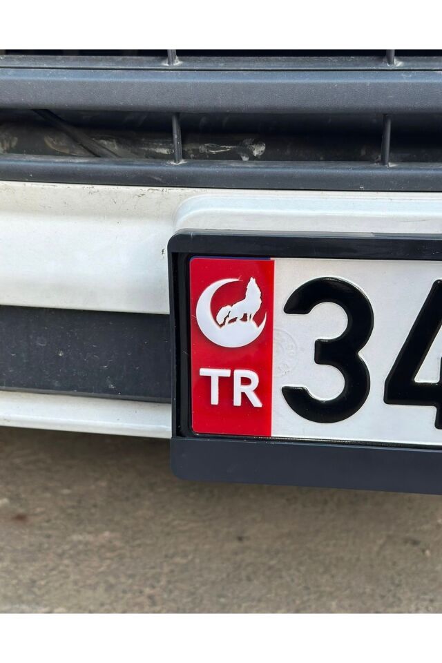 Kurt Pleksi Plaka Tr 2 Adet (Kırmızı Beyaz)