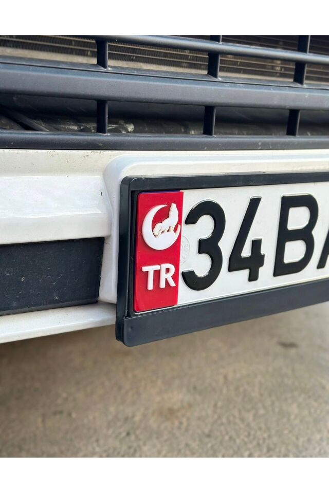 Kurt Pleksi Plaka Tr 2 Adet (Kırmızı Beyaz)