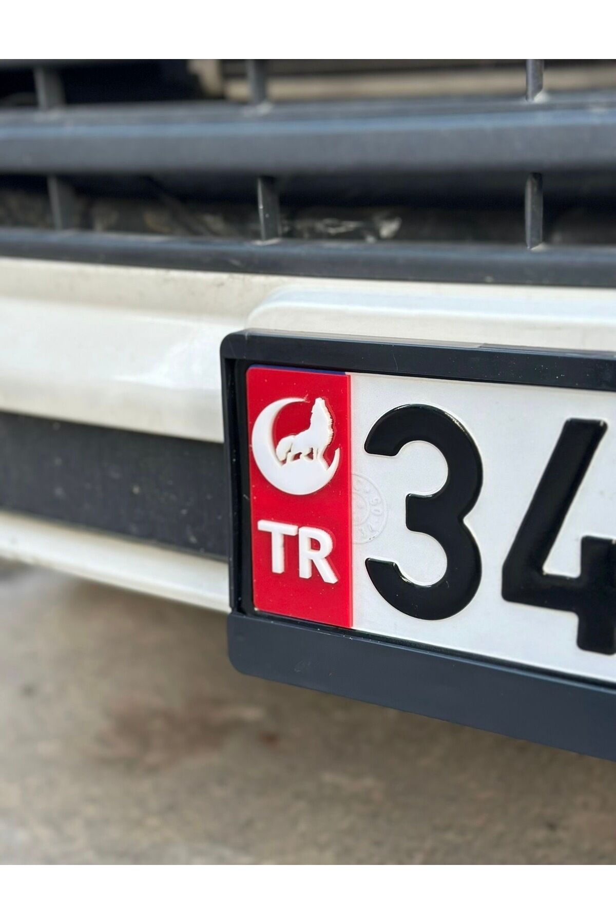 Kurt Pleksi Plaka Tr 2 Adet (Kırmızı Beyaz)