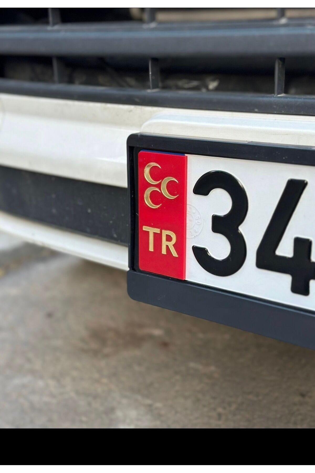 Üç Hilal Pleksi Plaka Tr 2 Adet (Kırmızı Gold)