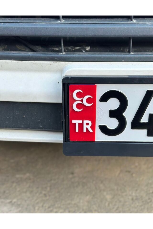 Üç Hilal Pleksi Plaka Tr 2 Adet (Kırmızı Beyaz)