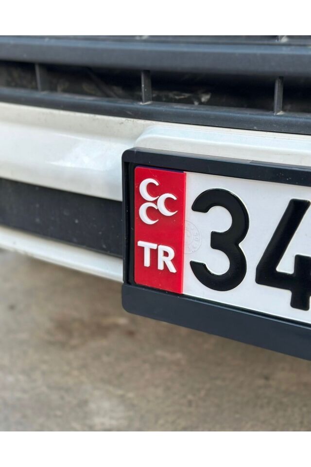 Üç Hilal Pleksi Plaka Tr 2 Adet (Kırmızı Beyaz)