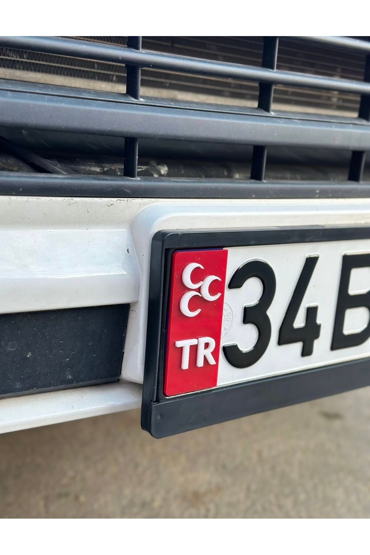 Üç Hilal Pleksi Plaka Tr 2 Adet (Kırmızı Beyaz)