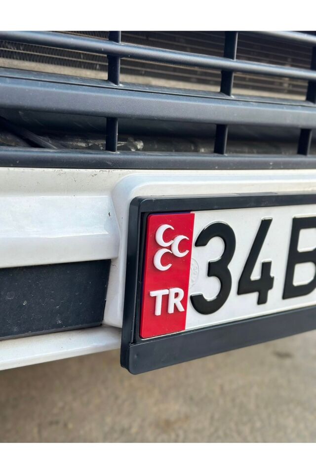 Üç Hilal Pleksi Plaka Tr 2 Adet (Kırmızı Beyaz)
