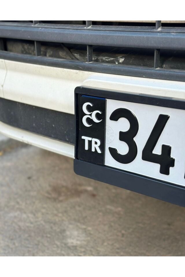 Üç Hilal Pleksi Plaka Tr 2 Adet (Siyah Beyaz)