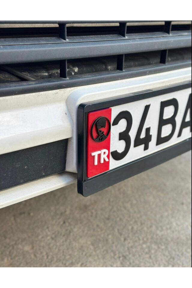 Mustafa Kemal Atatürk Silüet Pleksi Plaka Tr 2 Adet (Kırmızı Siyah)