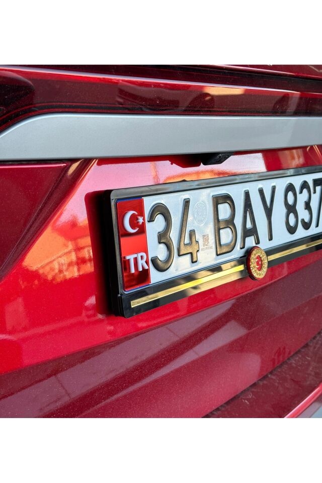 Tr Pleksi Plakalık (Kırımızı krom-Beyaz) 2 Adet Kendinden Yapışkanlı