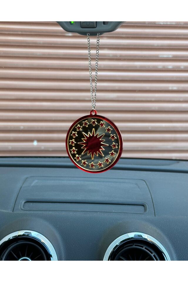 Cumhurbaşkanlığı Fors Dikiz Ayna Süsü (krom kırmızı-gold)