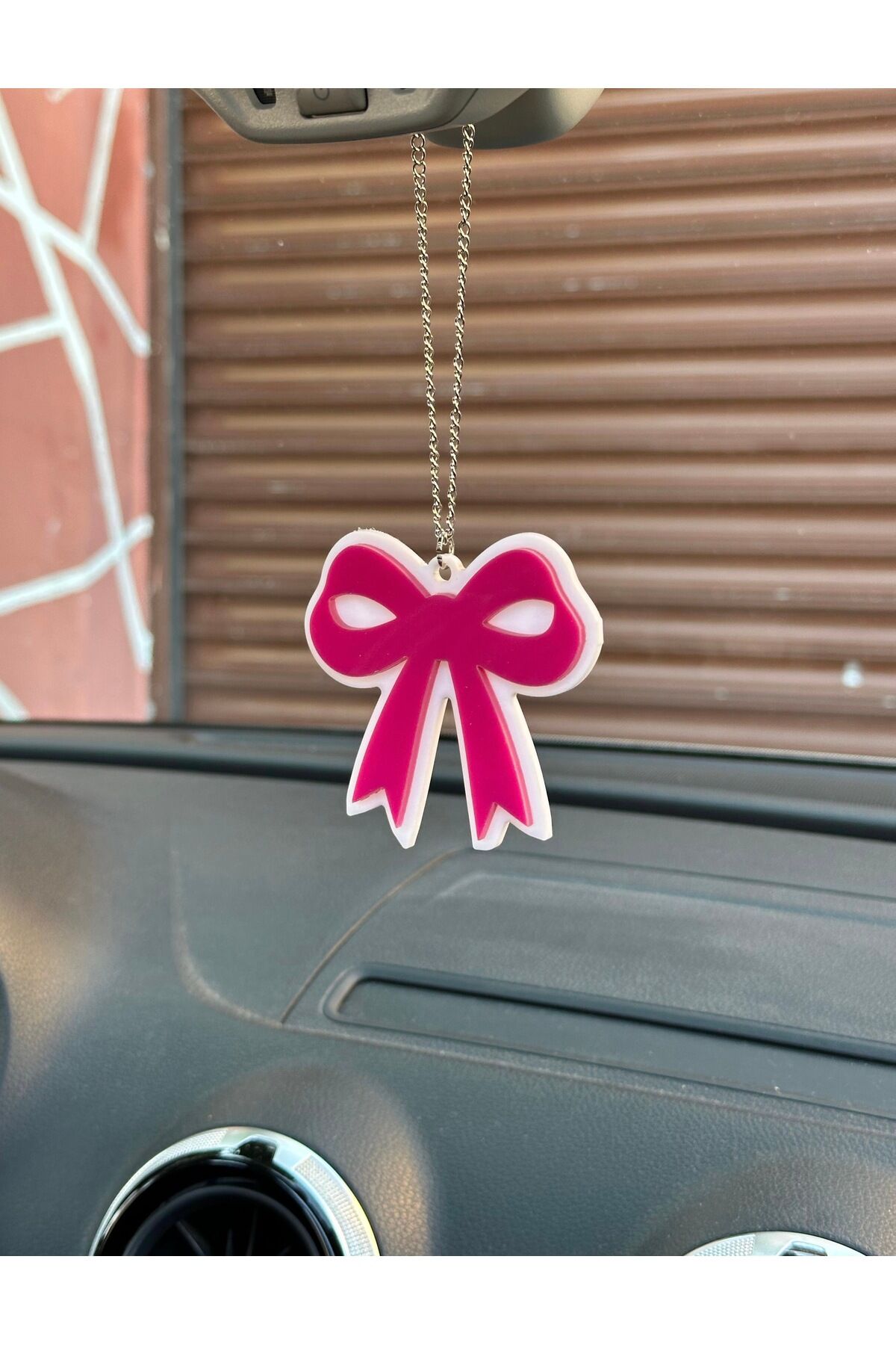 Kurdele Dikiz Ayna Süsü (Beyaz Pembe)