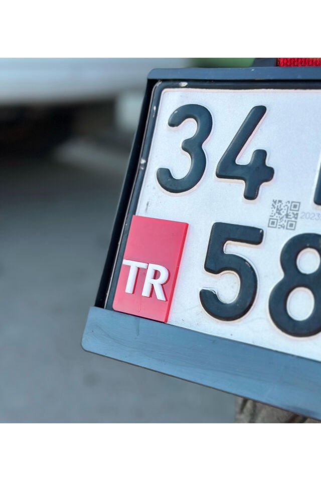 Motor Plakası İçin Tr Kırmızı Kabartmalı 1 Adet Kendinden Yapışkanlı (Motosiklet)