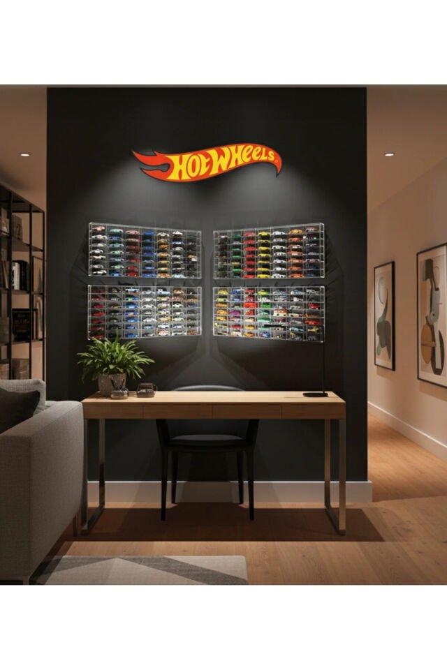 TIVIVOR Ekonomik 49 Kapasiteli Pleksi Kapaklı Sergileme Rafı Diecast Matchbox Araba 1:64 Ölçek