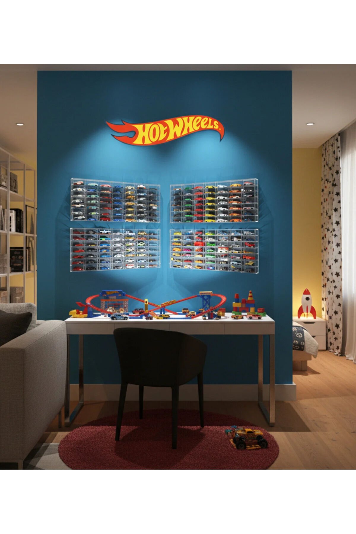 TIVIVOR Ekonomik 49 Kapasiteli Pleksi Kapaklı Sergileme Rafı Diecast Matchbox Araba 1:64 Ölçek