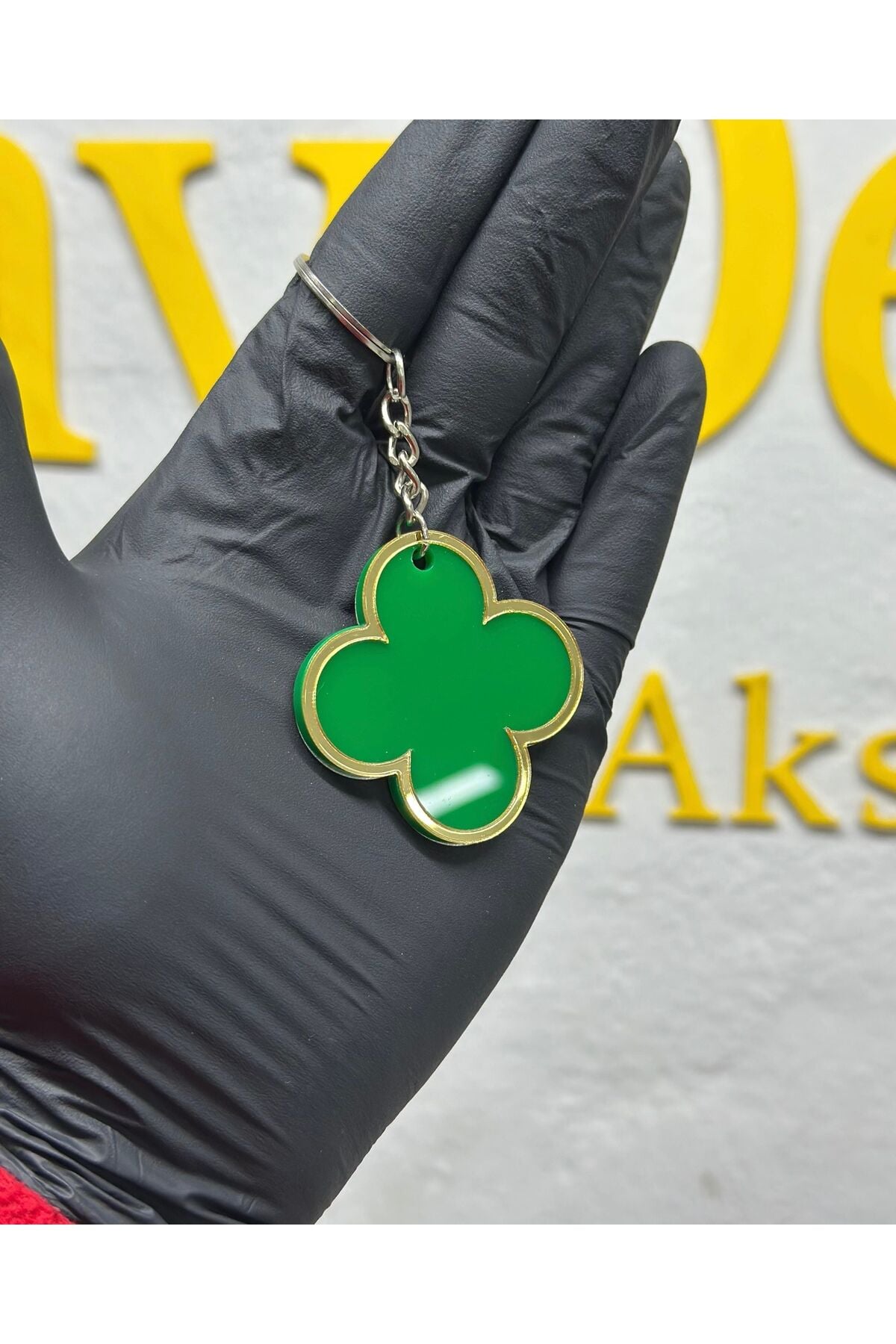 Yonca Anahtarlık(Yeşil-Gold)