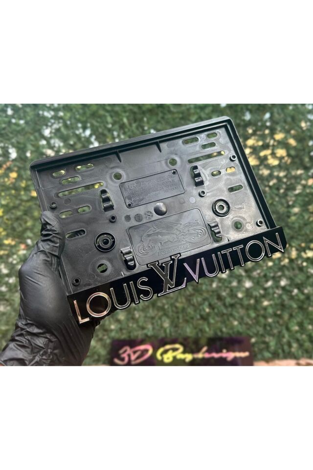 Louis Vuttion Motorsiklet Plakalığı (Siyah Krom