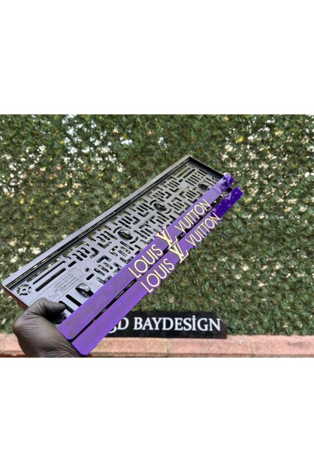 Louis Vuttion Pleksi Plakalık (2 Adet Büyük)(Mor-Gold)