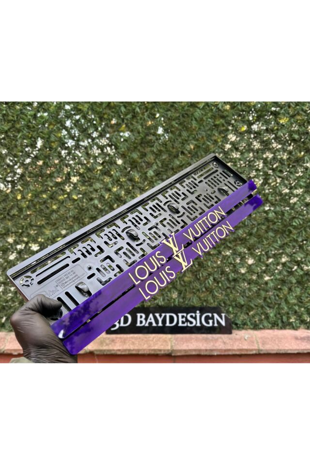 Louis Vuttion Pleksi Plakalık (2 Adet Büyük)(Mor-Gold)