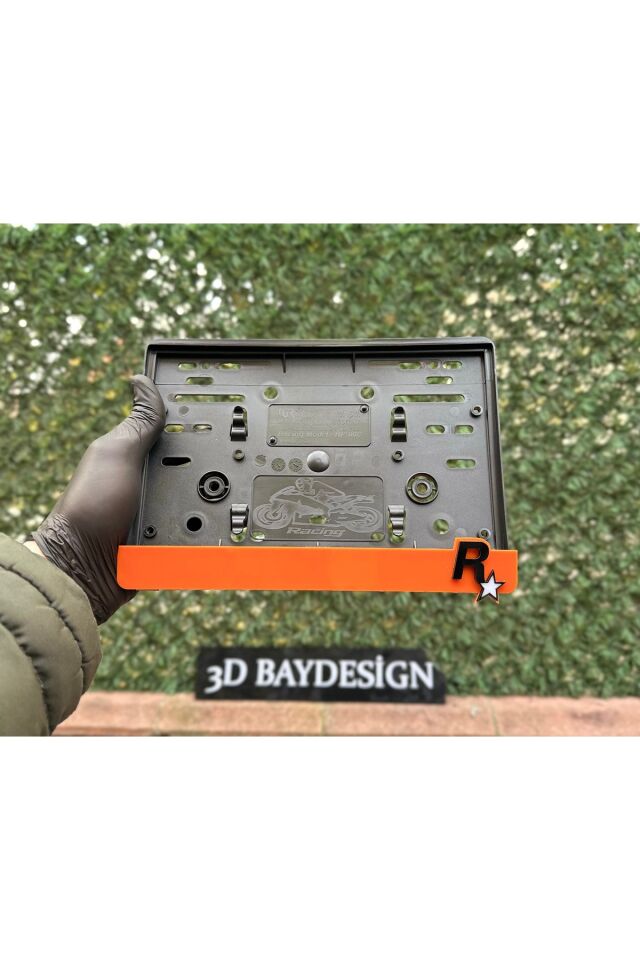 Rockstar Motorsiklet Plakalığı Turuncu