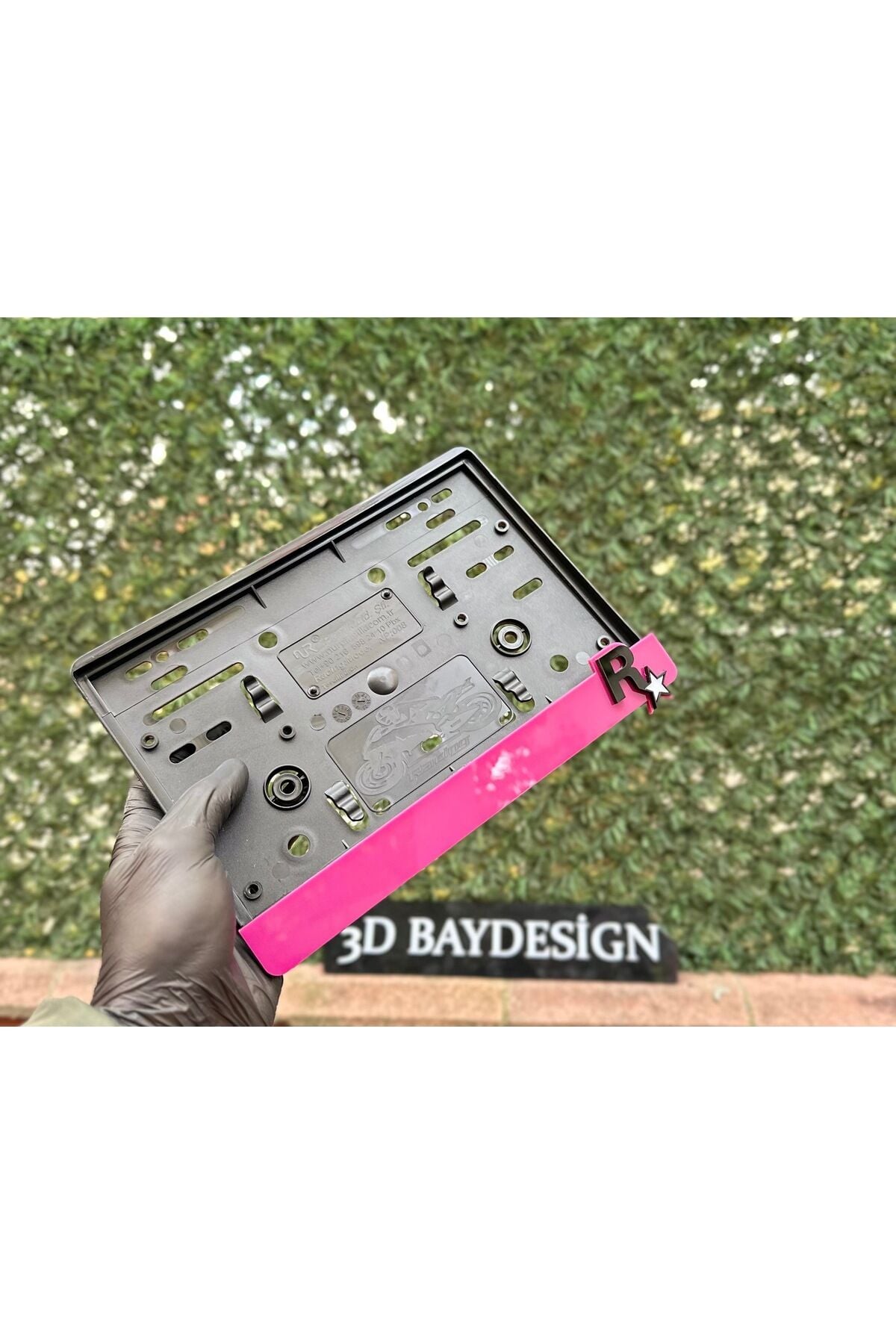 Rockstar Motorsiklet Plakalığı Pembe