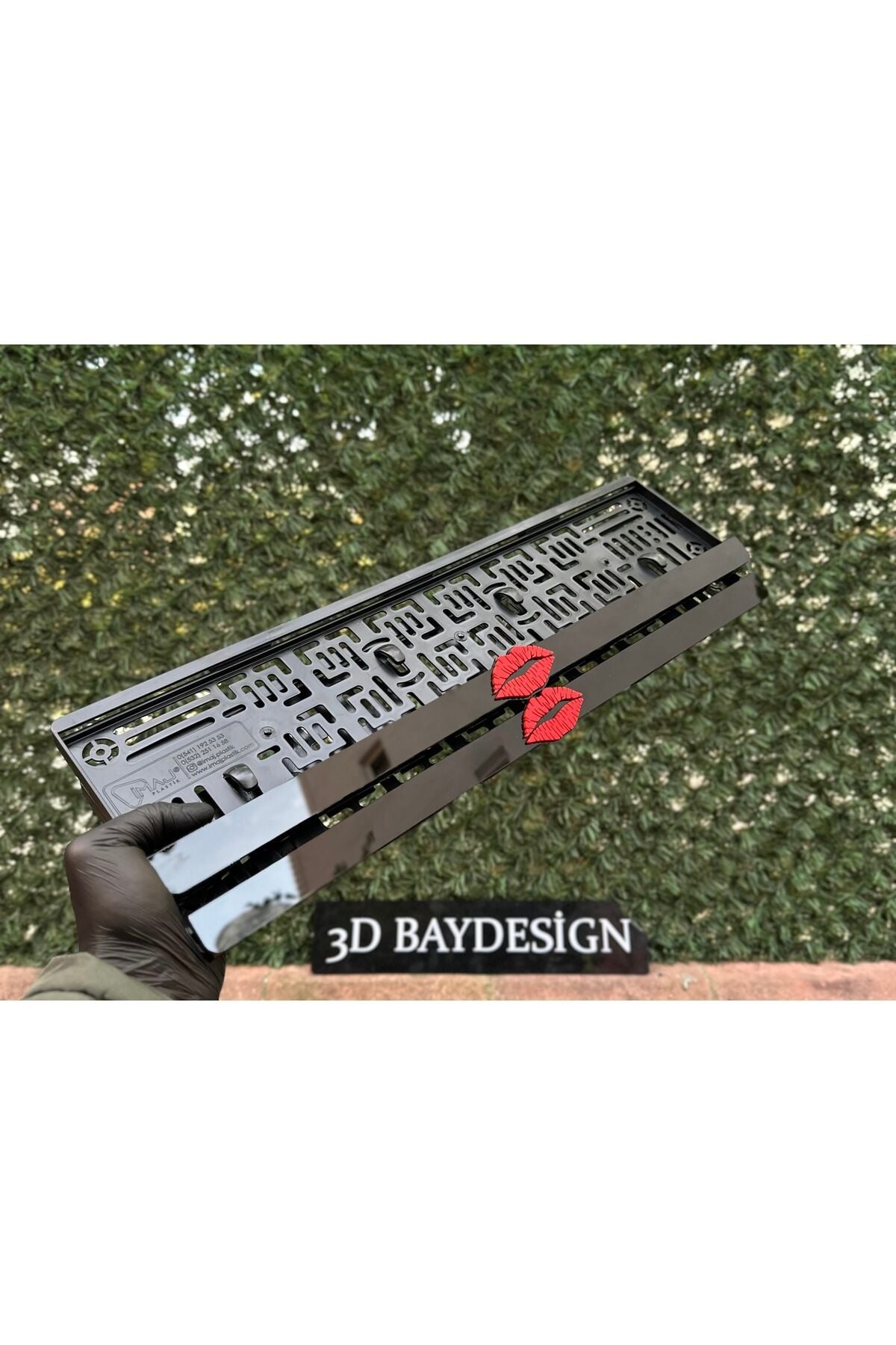 Öpücük Pleksi Plakalık  2 Adet Büyük Si?yah Kirmizi