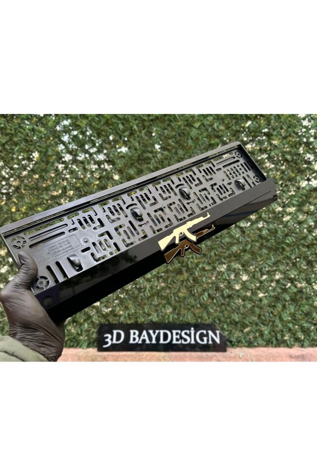 AK47 Pleksi Plakalık (2 Adet Büyük) SİYAH-GOLD Uyumlu
