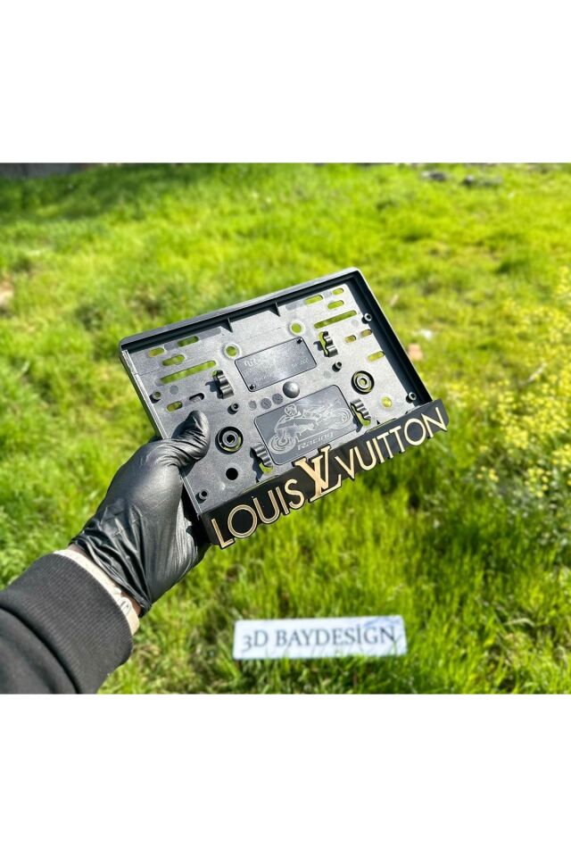 Louis Vuttion Motorsiklet Plakalığı(SİYAH-GOLD)