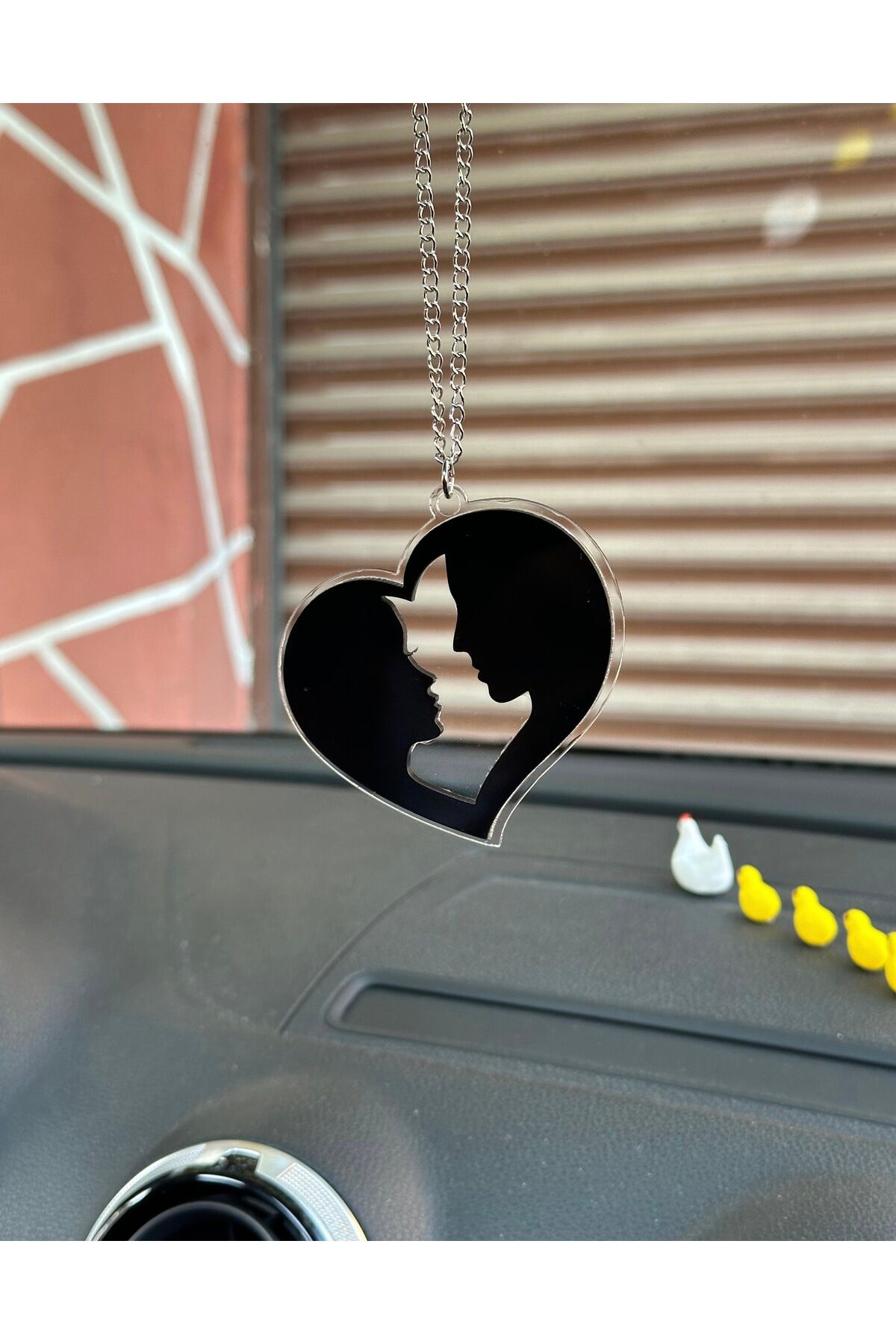 Aşk’ın Silueti Dikiz Ayna Süsü (Seffaf-Siyah)