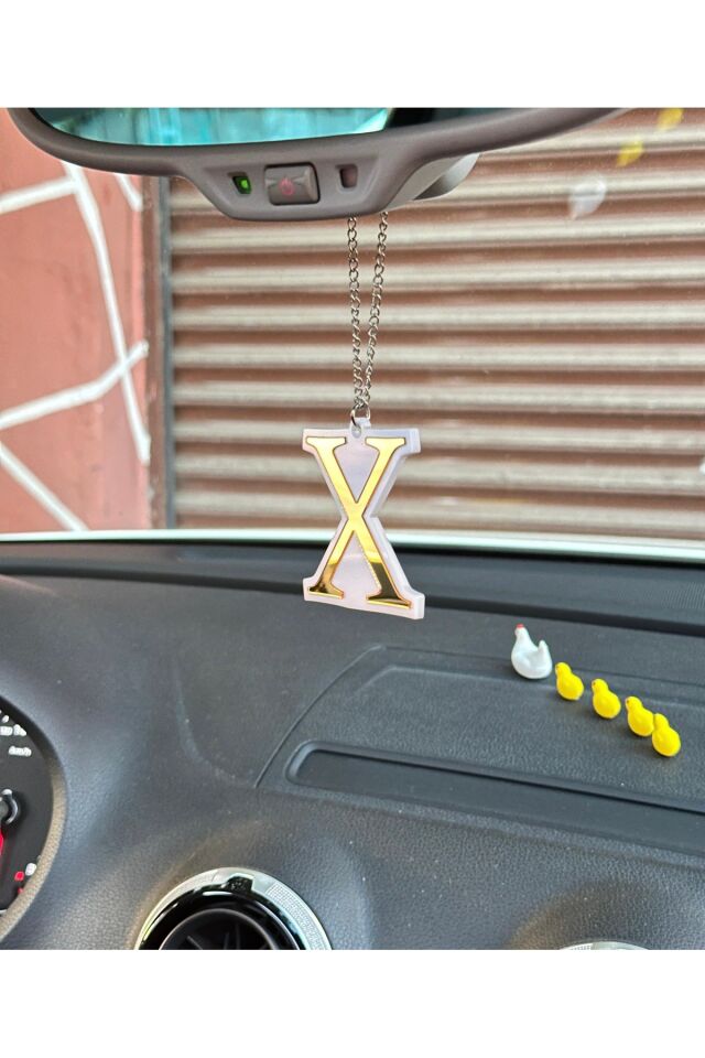 X Dikiz Ayna Süsü (Beyaz -Gold)