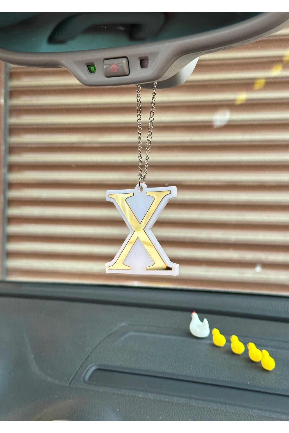 X Dikiz Ayna Süsü (Beyaz -Gold)