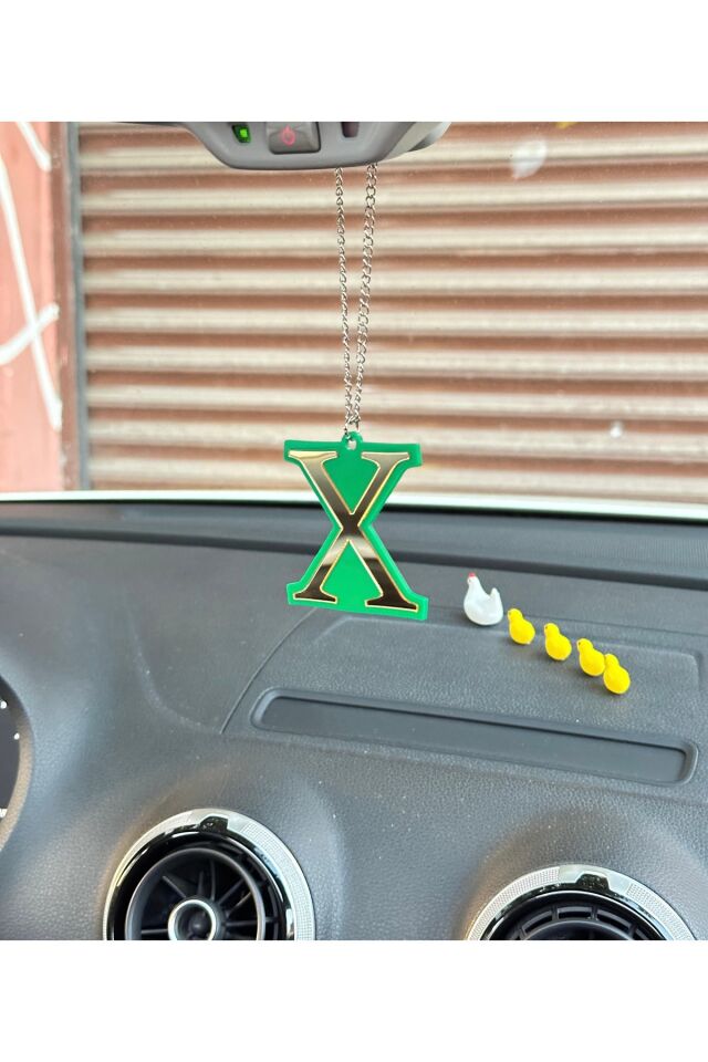 X Dikiz Ayna Süsü (Yeşil -Gold)