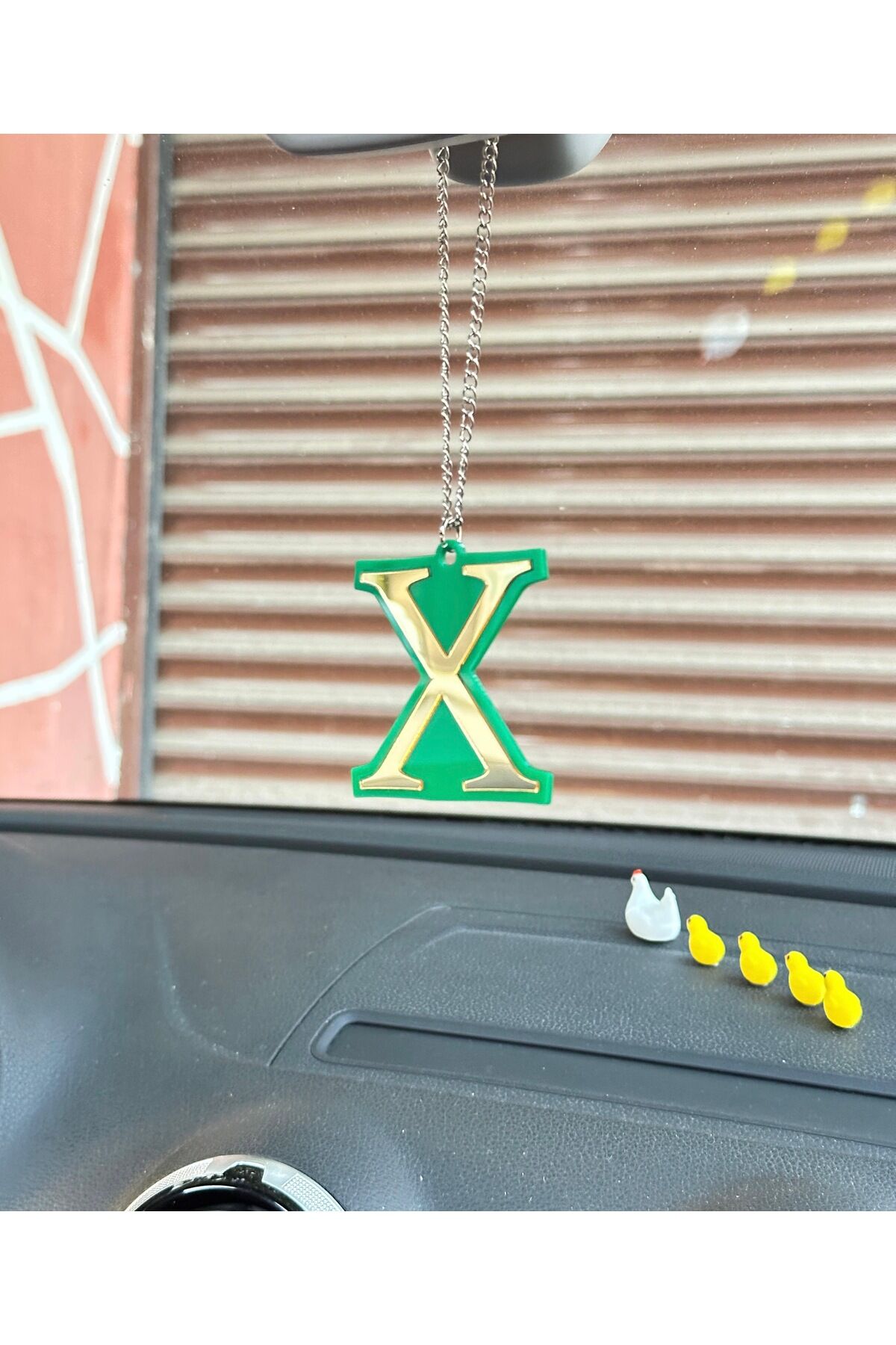 X Dikiz Ayna Süsü (Yeşil -Gold)