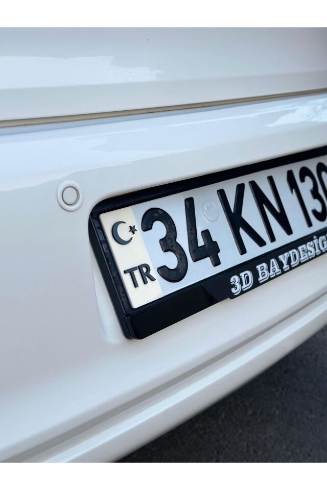 PLEKSİ PLAKA TR KREM ÜZERİNE SİYAH KAPARTMALI 2 ADET KENDİNDEN YAPIŞKANLI