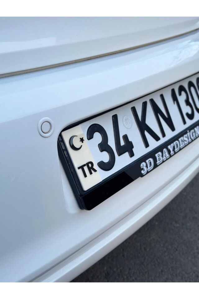 PLEKSİ PLAKA TR KREM ÜZERİNE SİYAH KAPARTMALI 2 ADET KENDİNDEN YAPIŞKANLI