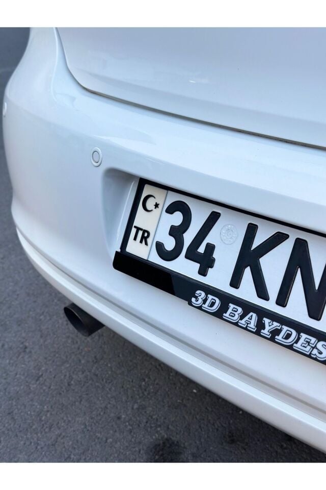 PLEKSİ PLAKA TR KREM ÜZERİNE SİYAH KAPARTMALI 2 ADET KENDİNDEN YAPIŞKANLI